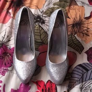 Sparkling silvered heels